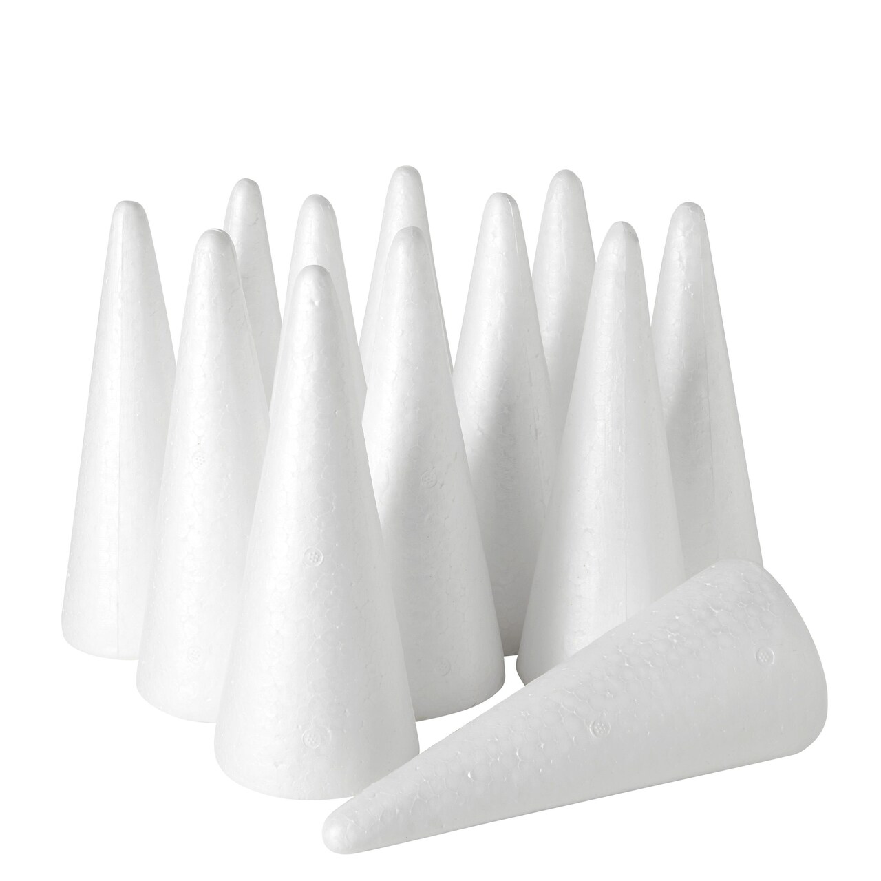 12 Pack Craft Foam - Foam Cones for Crafts, Trees, Holiday Gnomes,  Christmas Decorations, DIY Art Projects (7.3x2.7 In)